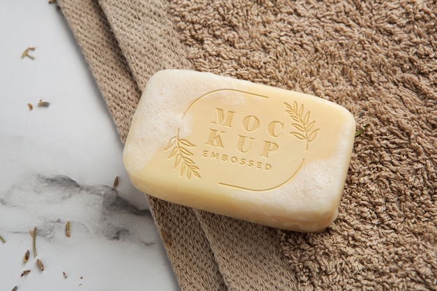 Natural Homemade Soap Bar Mock-Up with Embossed Effect – Free Download