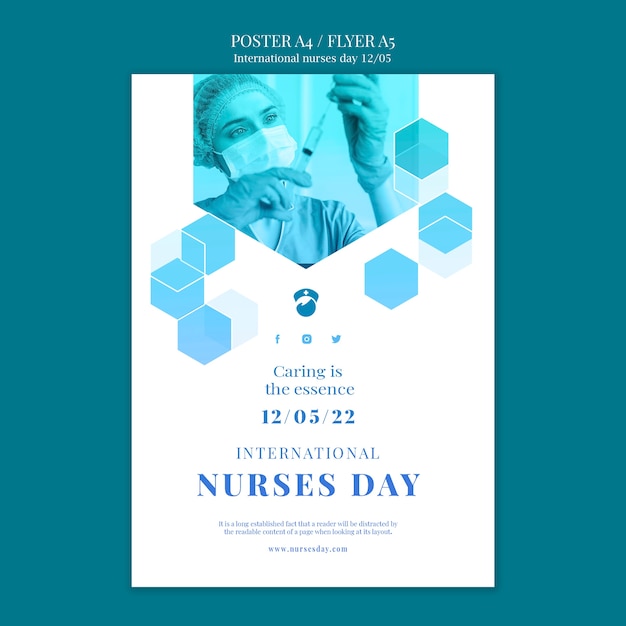 International Nurses Day Flat Design Template – Free Download