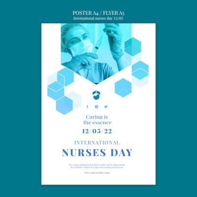 International Nurses Day Flat Design Template – Free Download