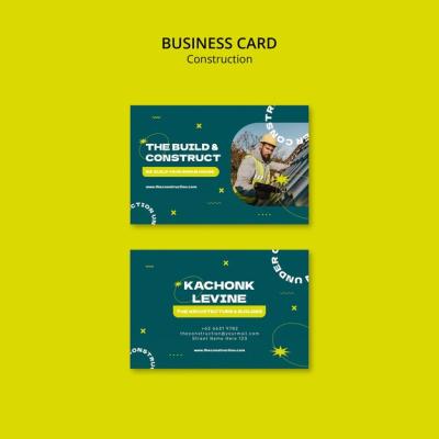 Construction Project Business Card – Free Download