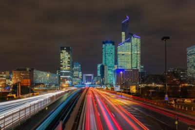 Stunning Long Exposure of La Defense Skyscrapers at Night – Free Download