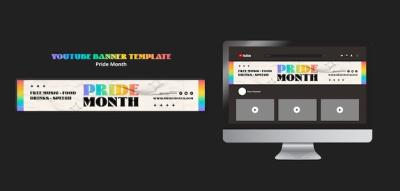 Pride Month Celebration YouTube Banner Template – Free Download