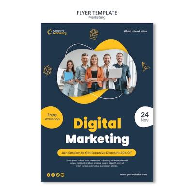 Eye-Catching Flyer Template Design for Digital Marketing – Free Download