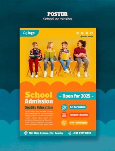 School Admission Template Design – Download Free Stock Photo