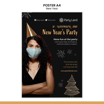 New Year Poster Template Design – Free Download