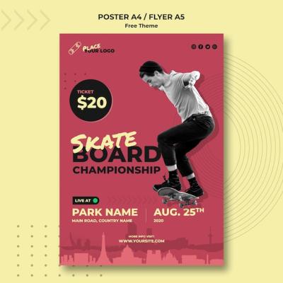 Skateboard Concept Poster Template – Free Download