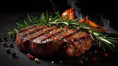 Grilled Rib Eye Beef Steak with Herbs and Spices – Free to Download Stock Photo