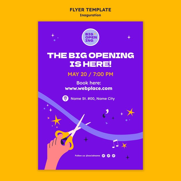 90’s Digital Remake Style Inauguration Vertical Flyer Template – Free Download