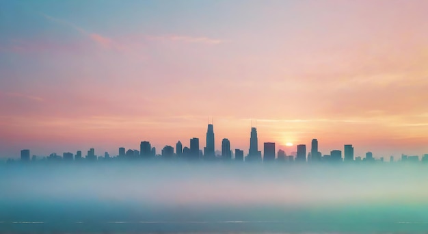 A City Skyline at Sunrise – Free Stock Photo for Download