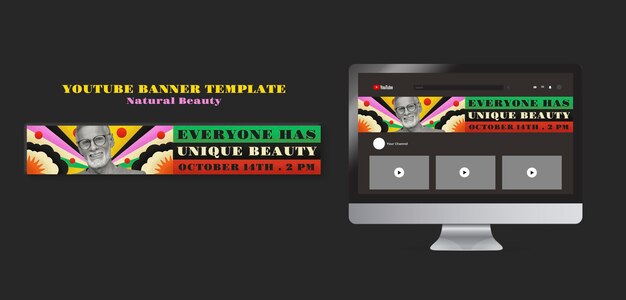 YouTube Banner Template for Inner Beauty with Colorful Design – Free Download