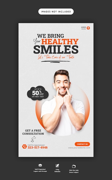 Dentist and Dental Care Instagram and Facebook Story Template – Free Download