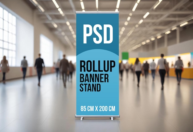 Sleek Rollup Banner Stand Mockup for Effective Marketing – Free Download