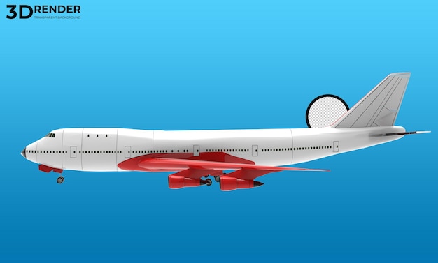 3D Flying Airplane on Transparent Background – Free Download