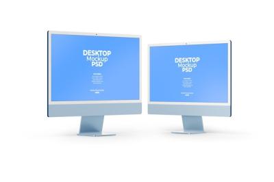 Desktop iMac Monitor Screen Mockup Template – Free to Download