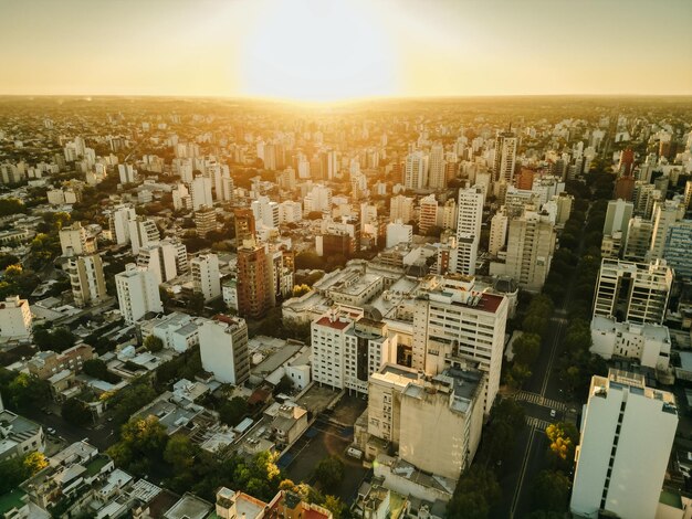 Aerial View of Plaza Moreno Fountain in La Plata, Argentina – Free Download