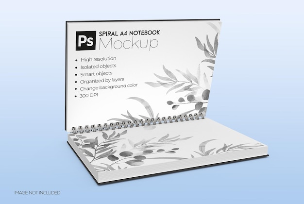 Spiral A4 Notebook Mockup – Free to Download