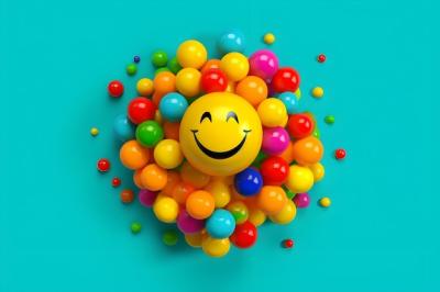 A Group of Colorful Balls with a Smiley Face – Free Download