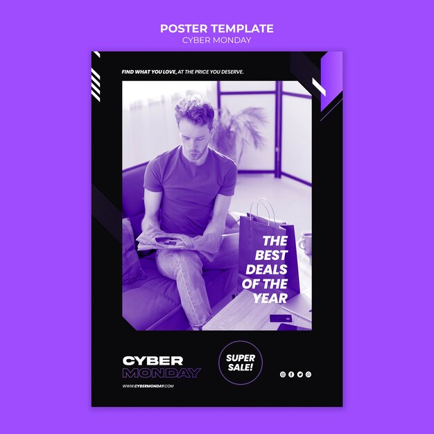 Cyber Monday Tech Print Template – Free to Download