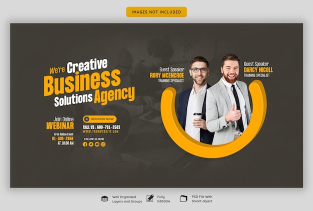 Digital Marketing Live Webinar and Corporate Web Banner Template – Free to Download