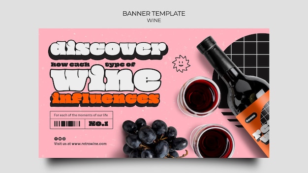 Retro Wine Banner Template – Free to Download