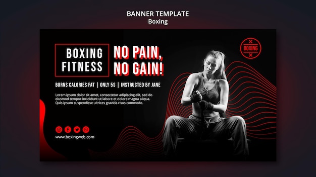 Boxing Banner Template with Photo – Free Download