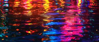 Nighttime Abstract Water Reflections with Neon Lights – Free Download