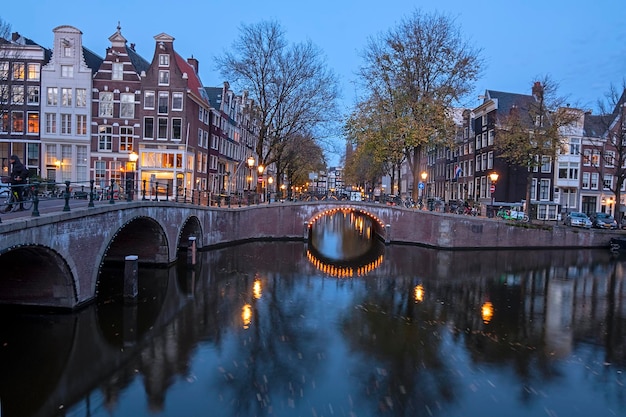 Stunning Sunset Over Keizersgracht in Amsterdam, Netherlands – Free Download