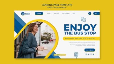 Public Transport Landing Page Template – Free to Download