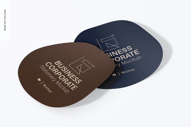 Irregular Business Card Mockup Perspective – Free Download