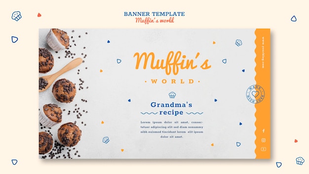 Muffins Concept Banner Template – Free Download