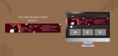 Influencer YouTube Banner Template – Free Download