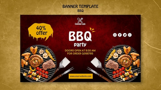 BBQ Concept Banner Template – Free Download