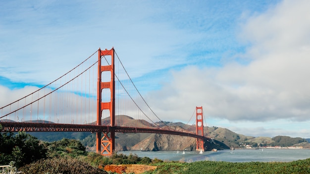 Panorama View of Golden Gate Bridge in San Francisco, California – Free Download