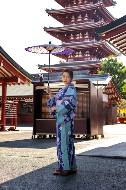 Young Woman Holding Japanese Wagasa Umbrella – Free Stock Photo for Download