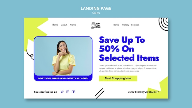 Sales Discount Landing Page Template – Free Download