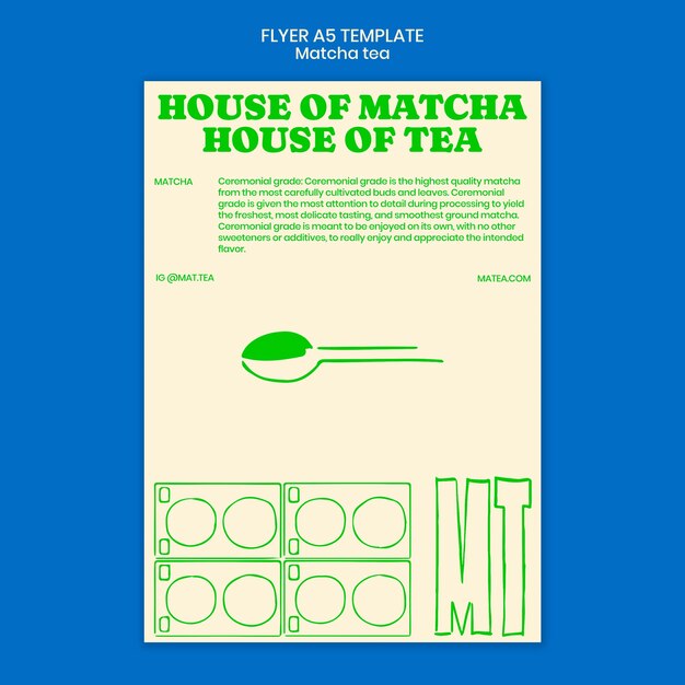 Hand Drawn Matcha Tea Poster Template – Free Download