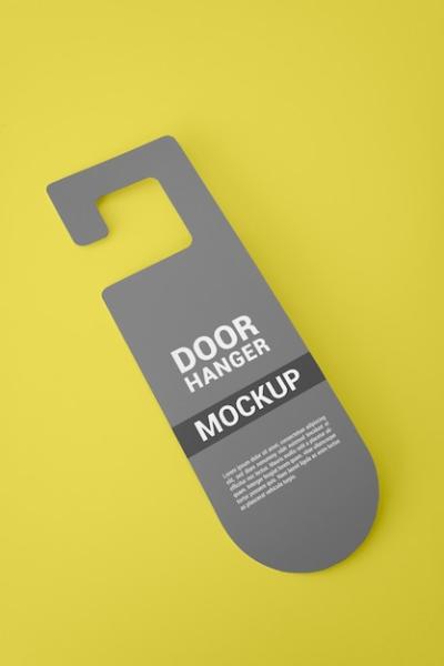 Door Hanger Mockup – Close Up View for Free Download