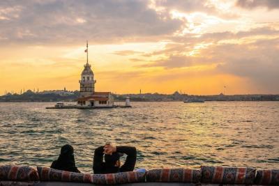 Maiden’s Tower and Istanbul City Skyline at Sunset – Free Stock Photo, Download Free