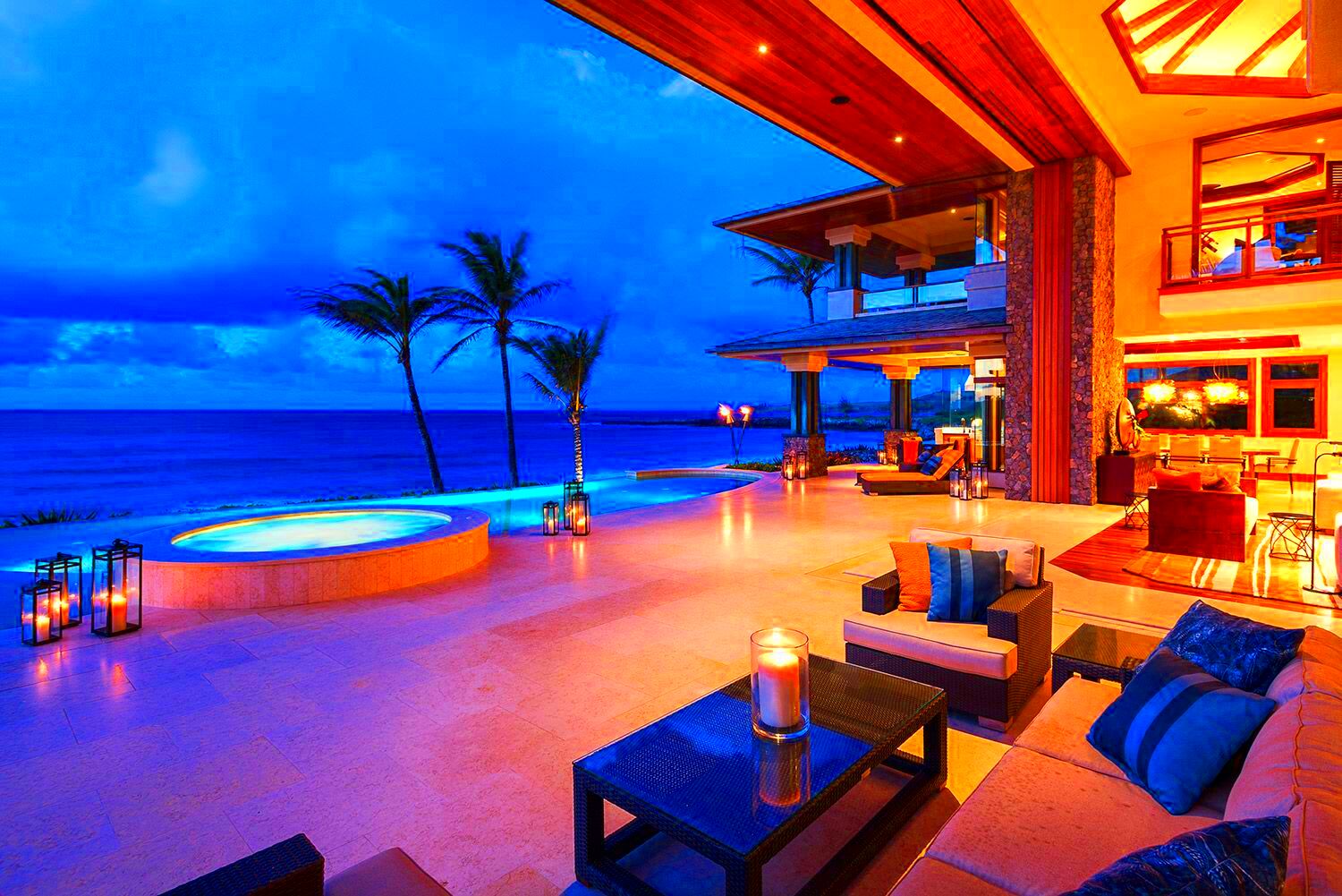 Where interior meets exterior Beautiful Hawaiian Beachfront home by 