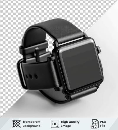 Black Wrist Smart Watch on Transparent Background – Free Download