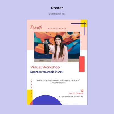 World Graphics Day Poster Template – Free to Download