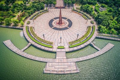 City Park with Empty Square and Lake – Free Stock Photo for Download