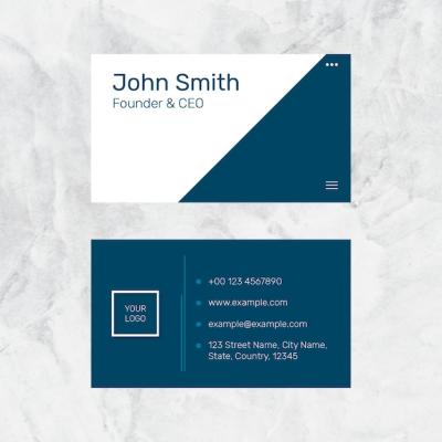 Modern Navy Blue Business Card Template PSD – Download Free Stock Photo