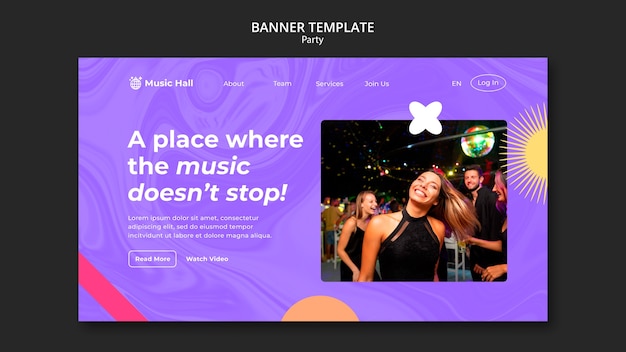 Dance Party Landing Page Template – Free Download