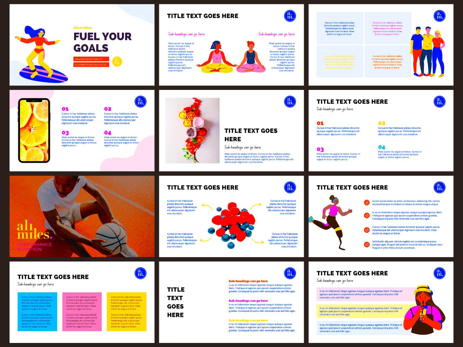 Custom Canva Presentation Templates Sports Nutrition by Abby Shapland 