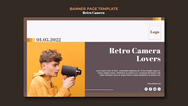 Retro Camera Concept Banner Design – Free to Download