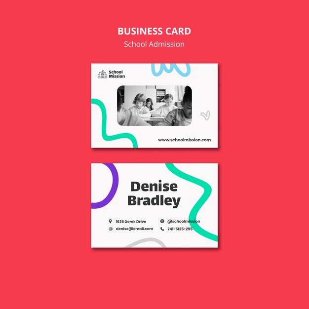 School Admission Business Card Template – Free Download