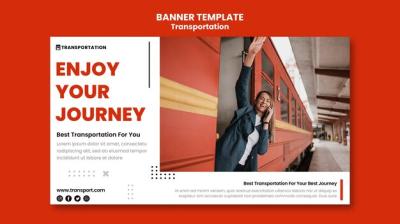 Flat Design Transport Template – Free Download