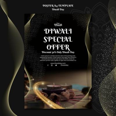 Diwali Celebration Poster Template – Free Download