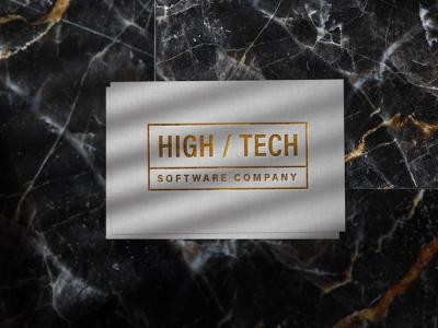 Embossed Gold Logo Mockup on Linen Paper – Free Stock Photo for Download